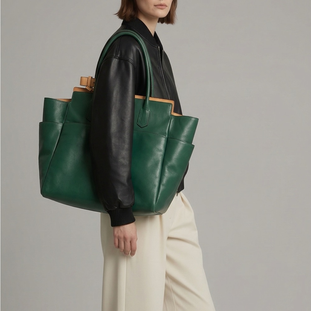 Reed Krakoff Green Leather Tote Bag